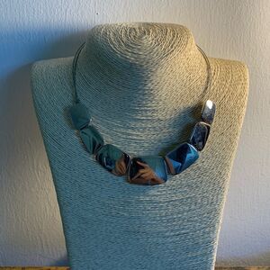 Vintage Lia Sophia Silver Tone 14"‎ Choker Necklace